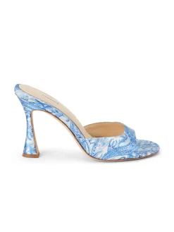 Avery Satin Peep-Toe Mule