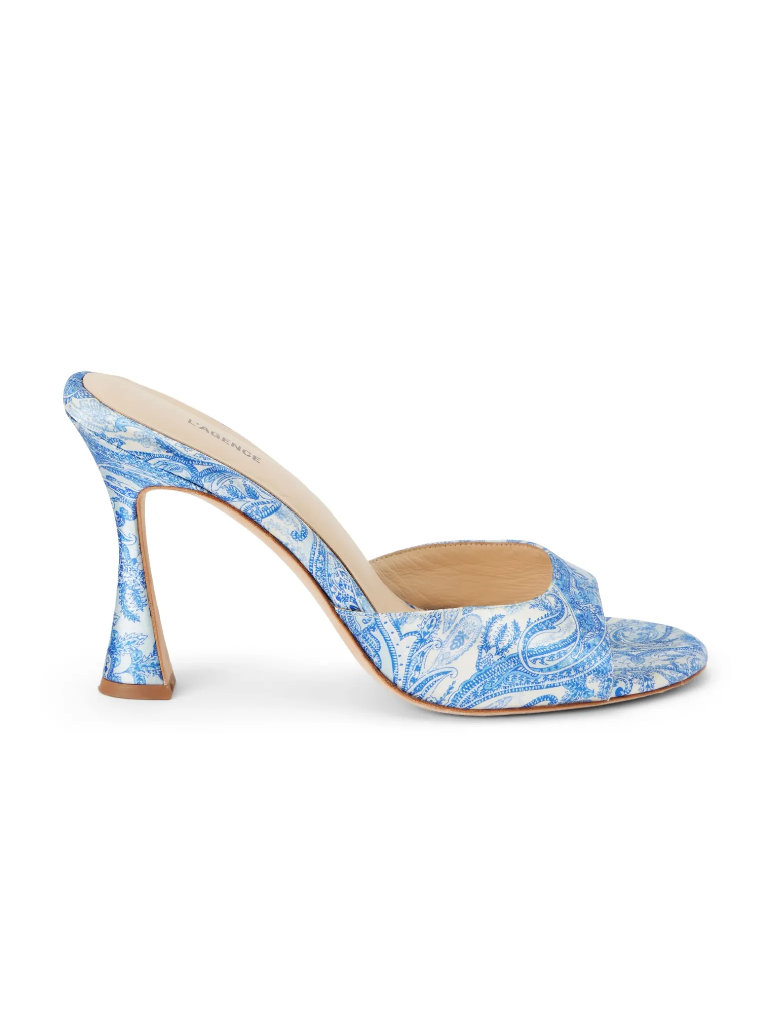 Avery Satin Peep-Toe Mule
