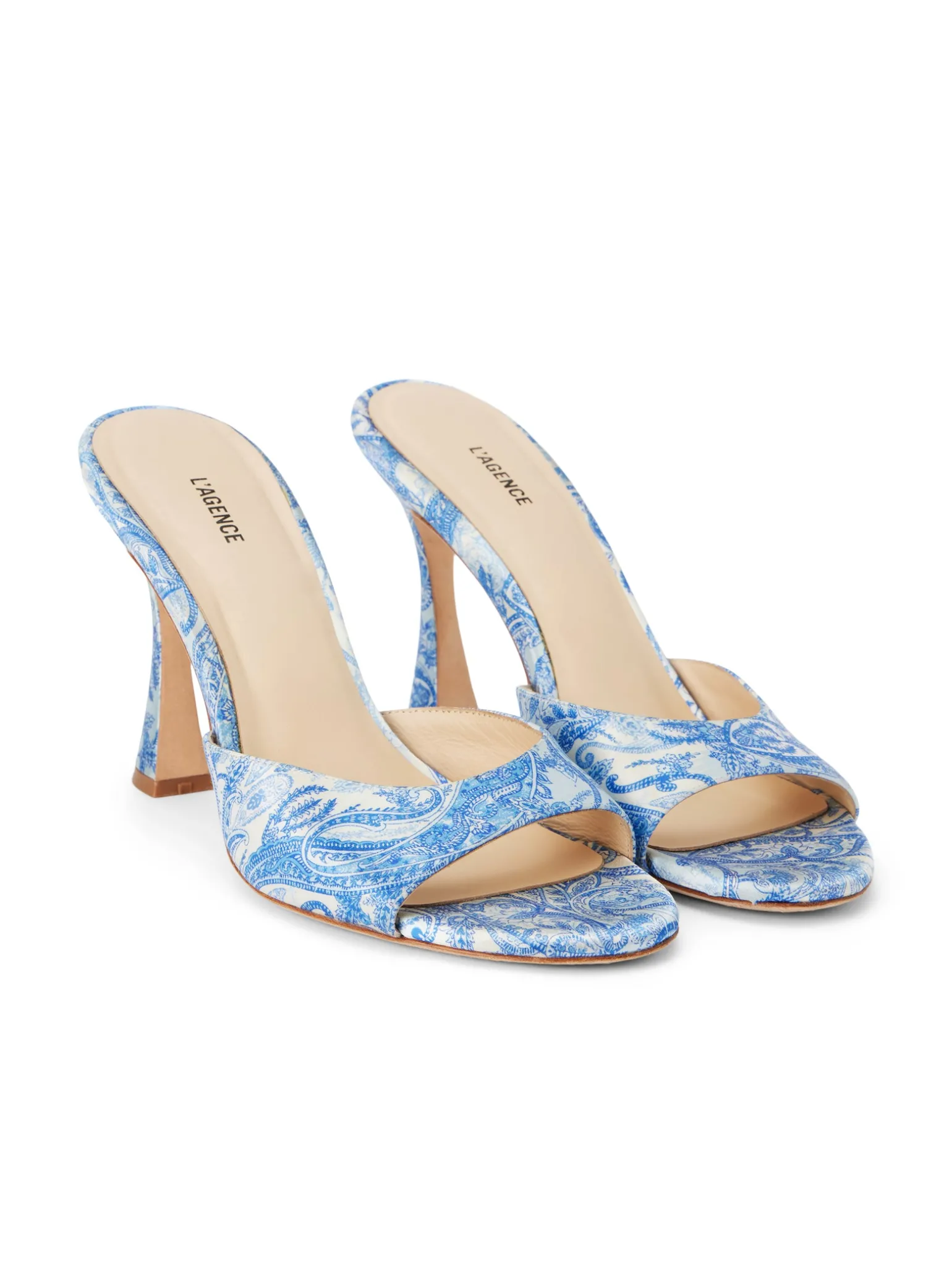 Avery Satin Peep-Toe Mule