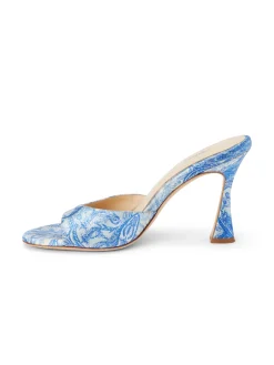 Avery Satin Peep-Toe Mule