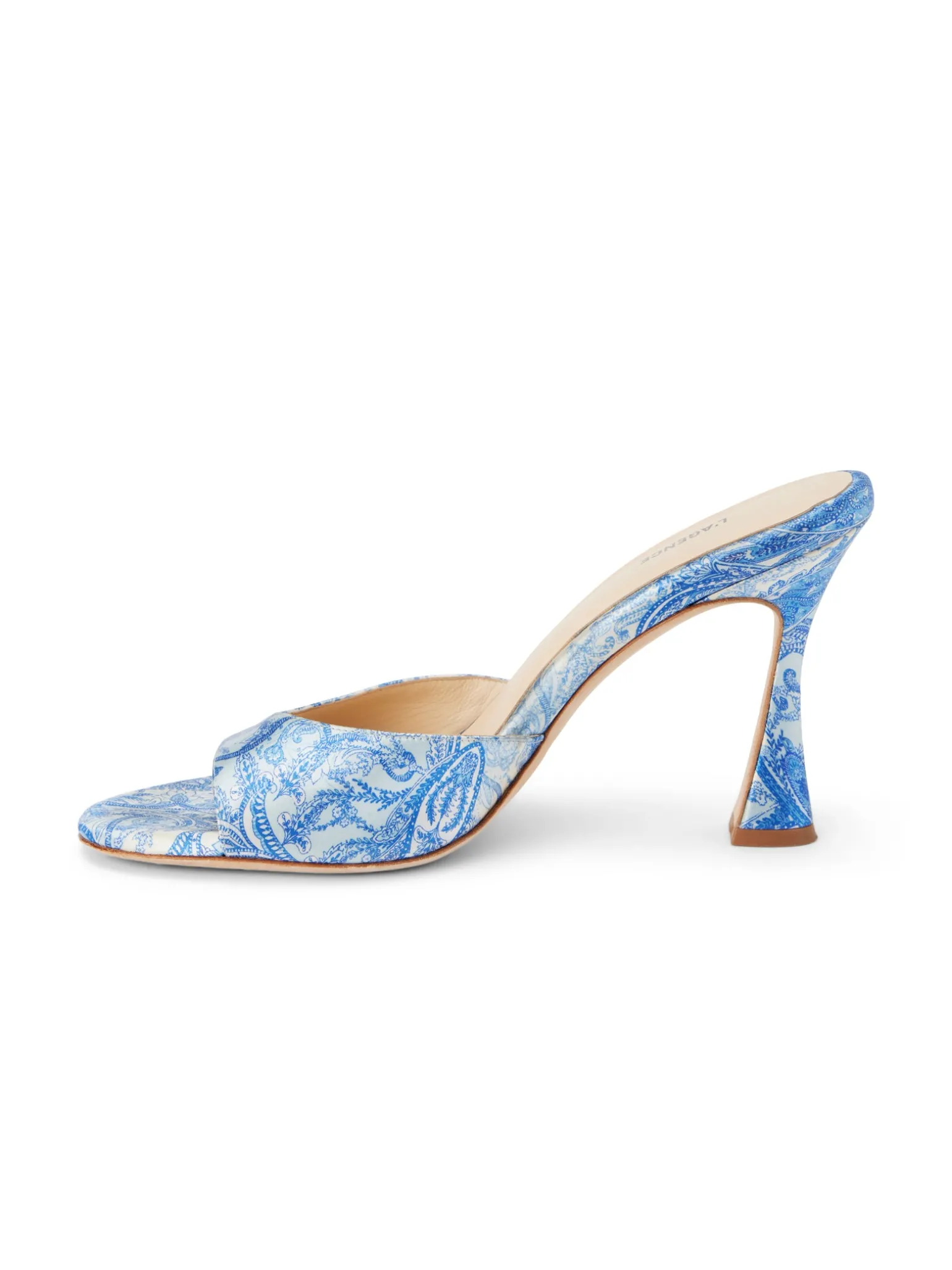 Avery Satin Peep-Toe Mule