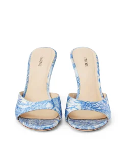 Avery Satin Peep-Toe Mule