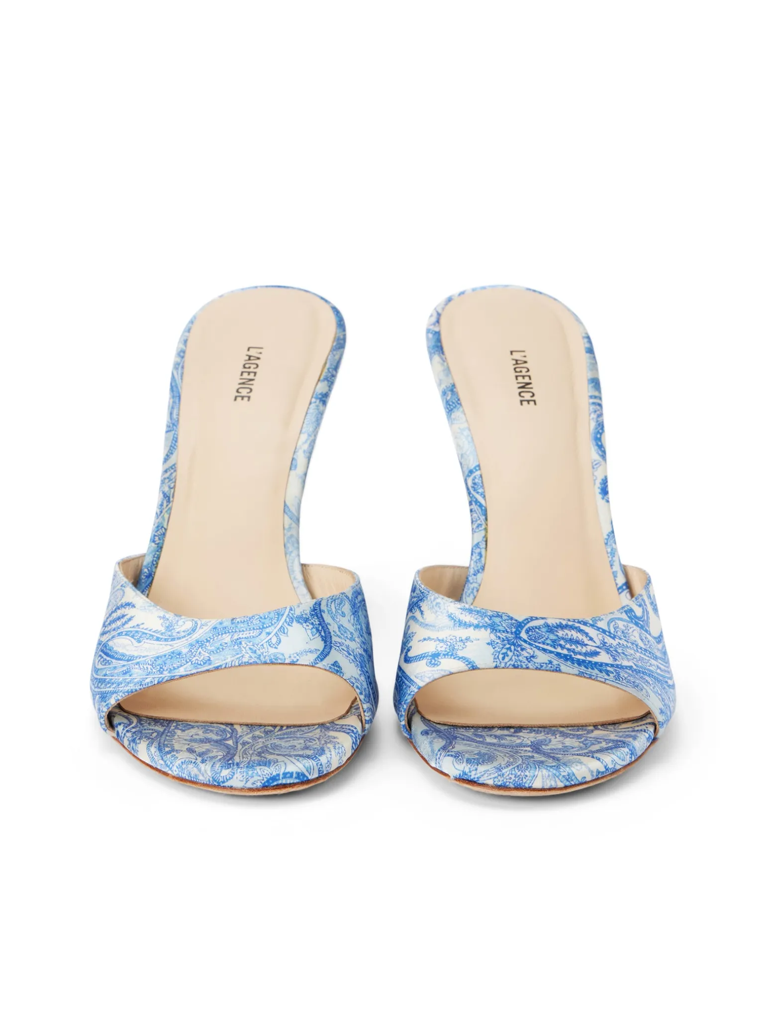 Avery Satin Peep-Toe Mule