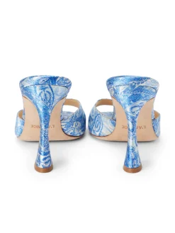 Avery Satin Peep-Toe Mule