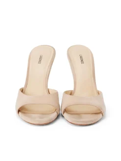 Avery Suede Peep-Toe Mule