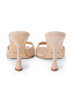 Avery Suede Peep-Toe Mule