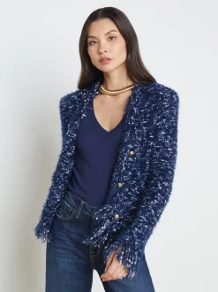 Azure Fringe Cardigan Blazer