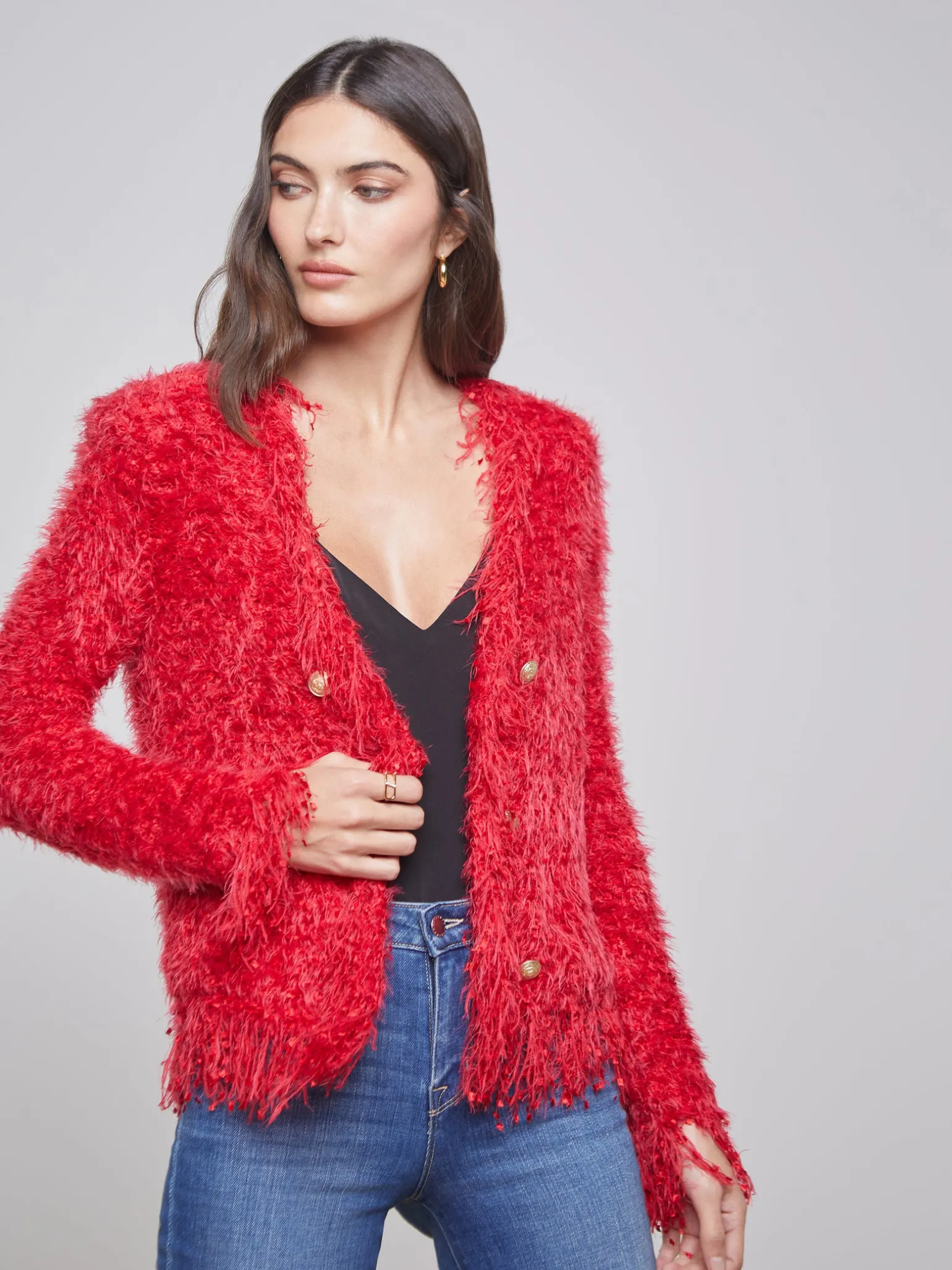 Azure Fringe Cardigan Blazer