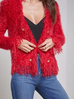 Azure Fringe Cardigan Blazer