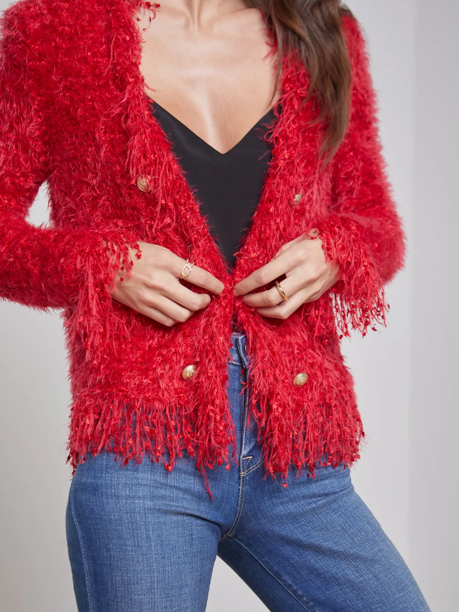 Azure Fringe Cardigan Blazer