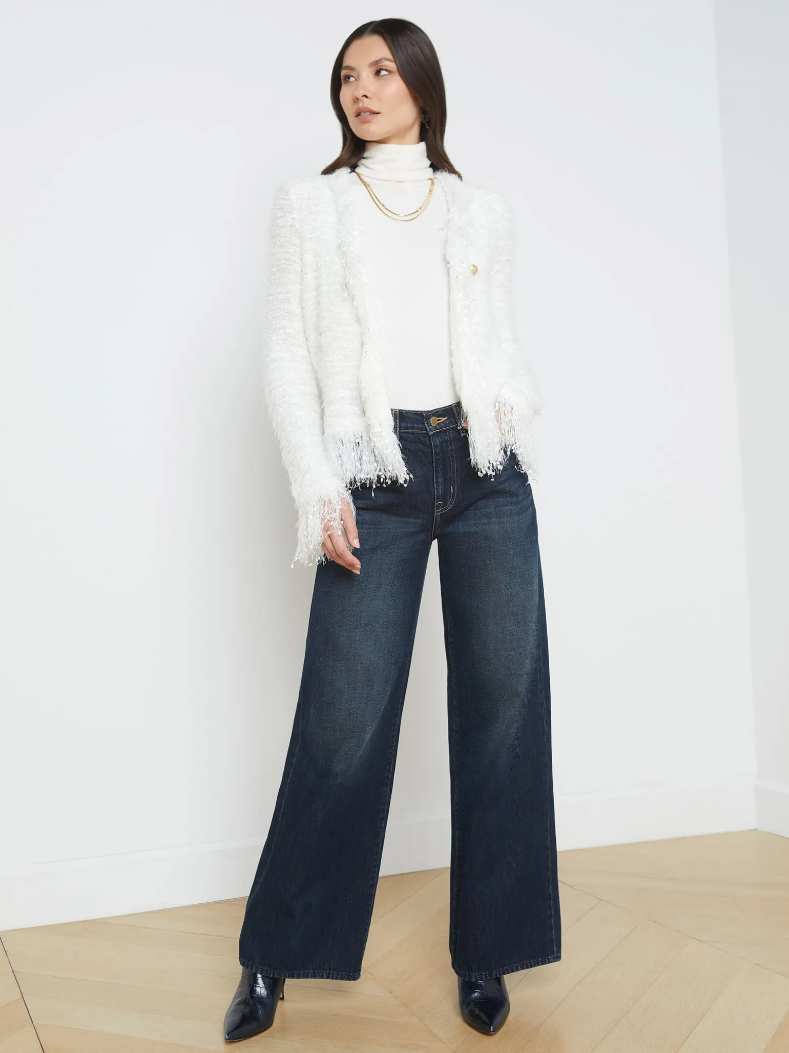 Azure Fringe Cardigan Blazer