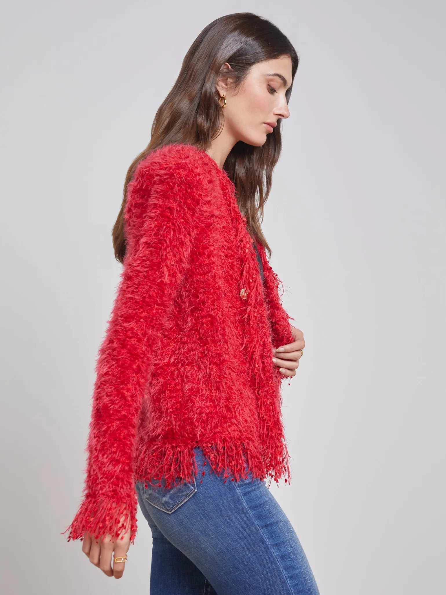 Azure Fringe Cardigan Blazer