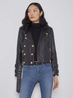 Billie Belted Leather Jacket