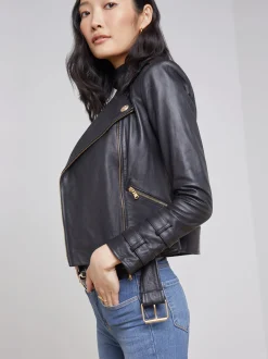 Billie Belted Leather Jacket