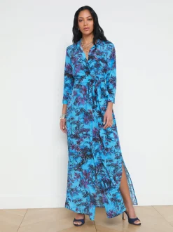 Cameron Silk Maxi Shirt Dress