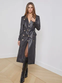 Celina Leather Trench Coat