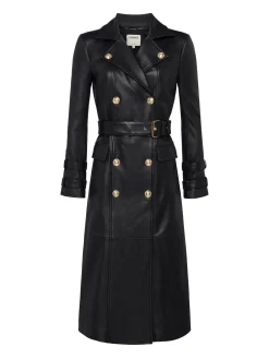 Celina Leather Trench Coat