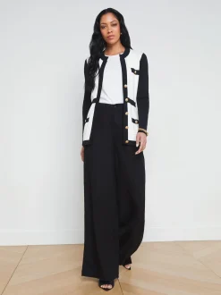 Clover Contrast-Trim Cardigan