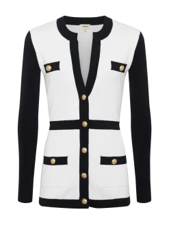 Clover Contrast-Trim Cardigan