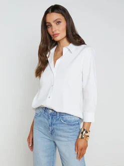 Daniella Cotton-Blend Blouse