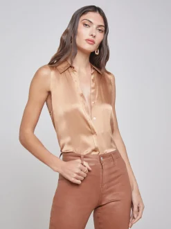 Emmy Sleeveless Silk Blouse