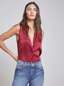 Emmy Sleeveless Silk Blouse