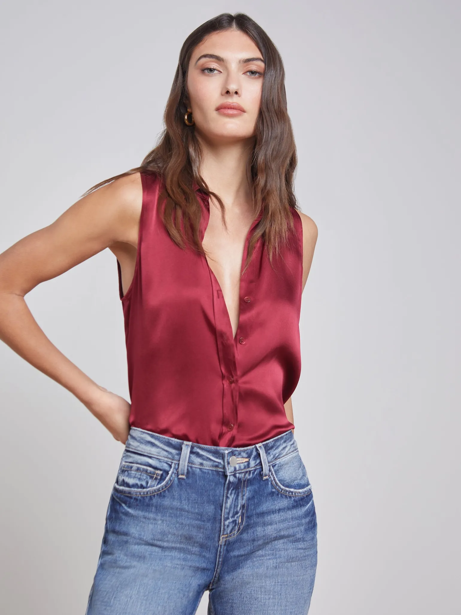 Emmy Sleeveless Silk Blouse