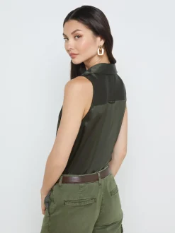 Emmy Sleeveless Silk Blouse