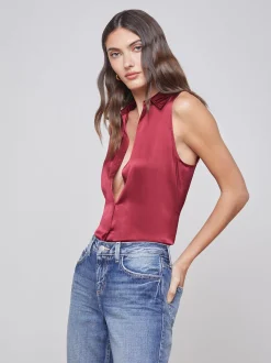 Emmy Sleeveless Silk Blouse