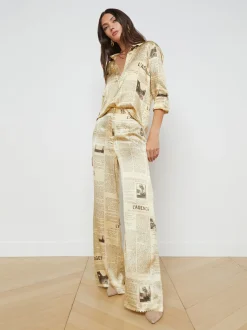 Gavin Silk Wide-Leg Pant