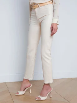 Ginny Coated Straight-Leg Back Zip Jean