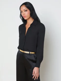 Hallie Silk-Organza Graphic Blouse