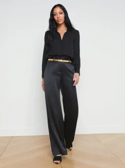 Hallie Silk-Organza Graphic Blouse