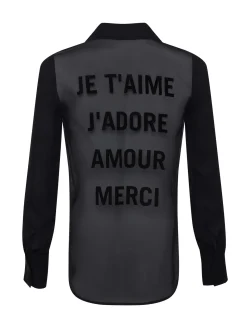 Hallie Silk-Organza Graphic Blouse