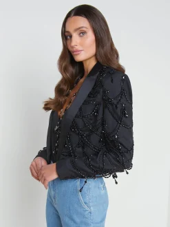 Jen Beaded Cropped Blazer