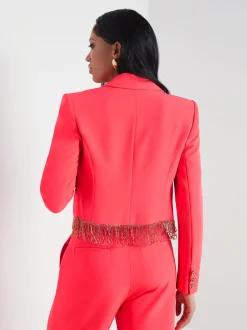 Jen Crystal Fringe Blazer