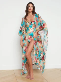 Kara Silk-Blend Kimono Cover-up