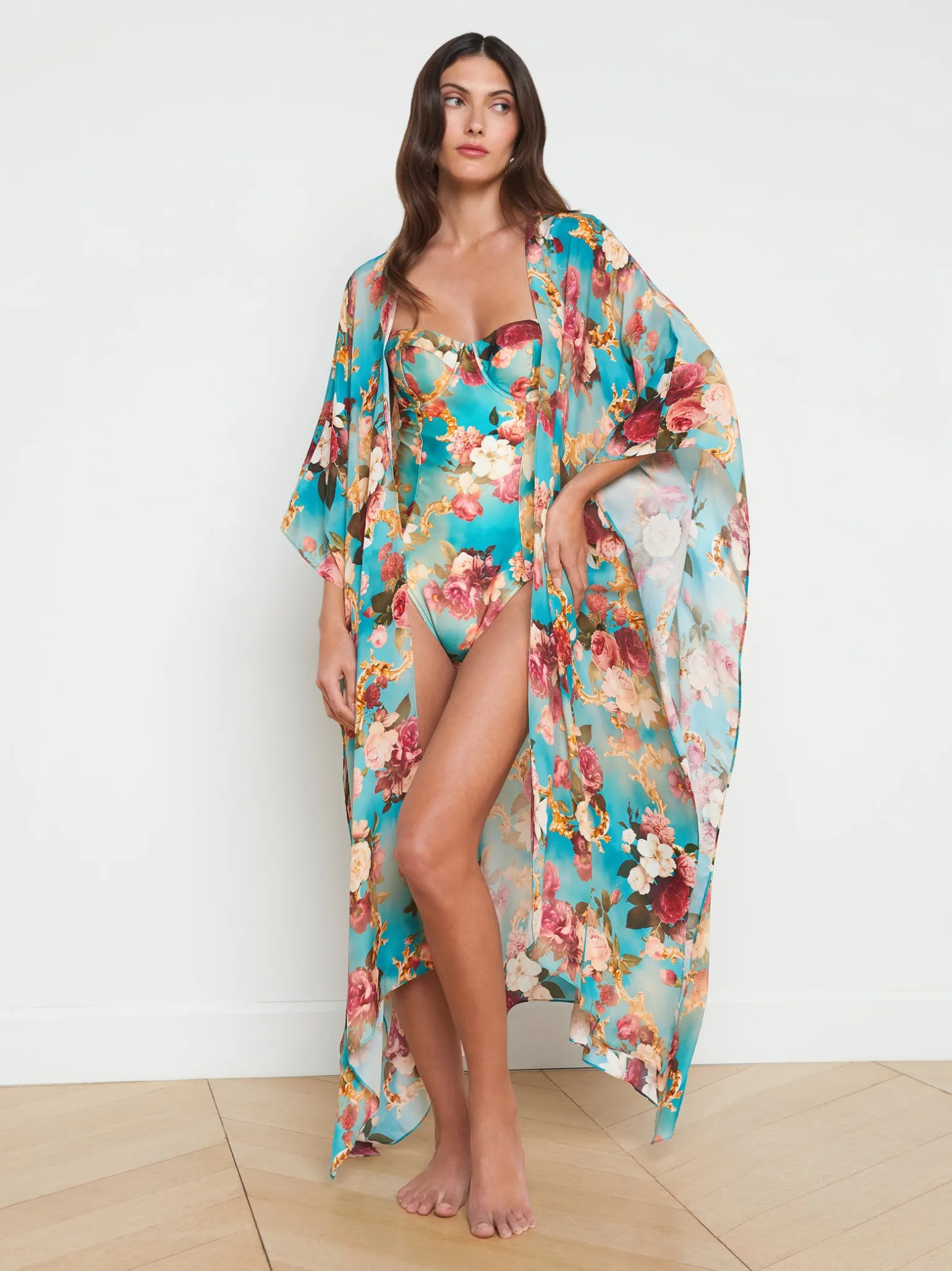 Kara Silk-Blend Kimono Cover-up