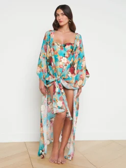 Kara Silk-Blend Kimono Cover-up