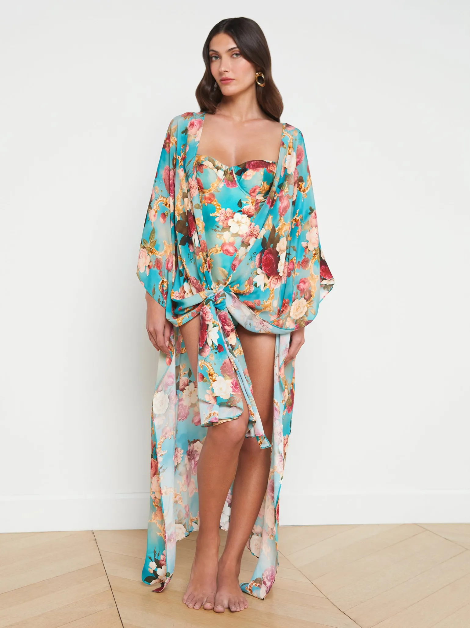 Kara Silk-Blend Kimono Cover-up