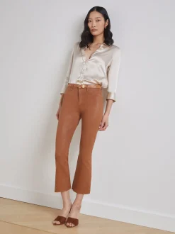 Kendra Coated Cropped Flare Jean