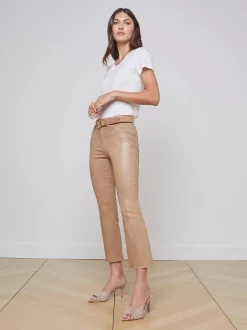 Kendra Coated Cropped Flare Jean
