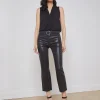 Kendra Coated Cropped Flare Jean