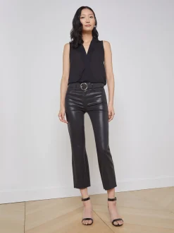 Kendra Coated Cropped Flare Jean