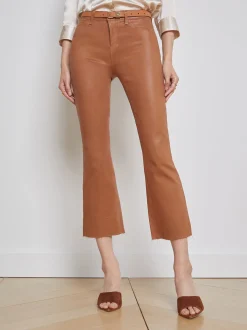 Kendra Coated Cropped Flare Jean