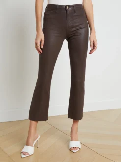 Kendra Coated Cropped Flare Jean