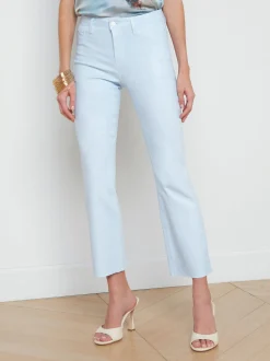 Kendra Coated Cropped Flare Jean