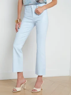 Kendra Coated Cropped Flare Jean