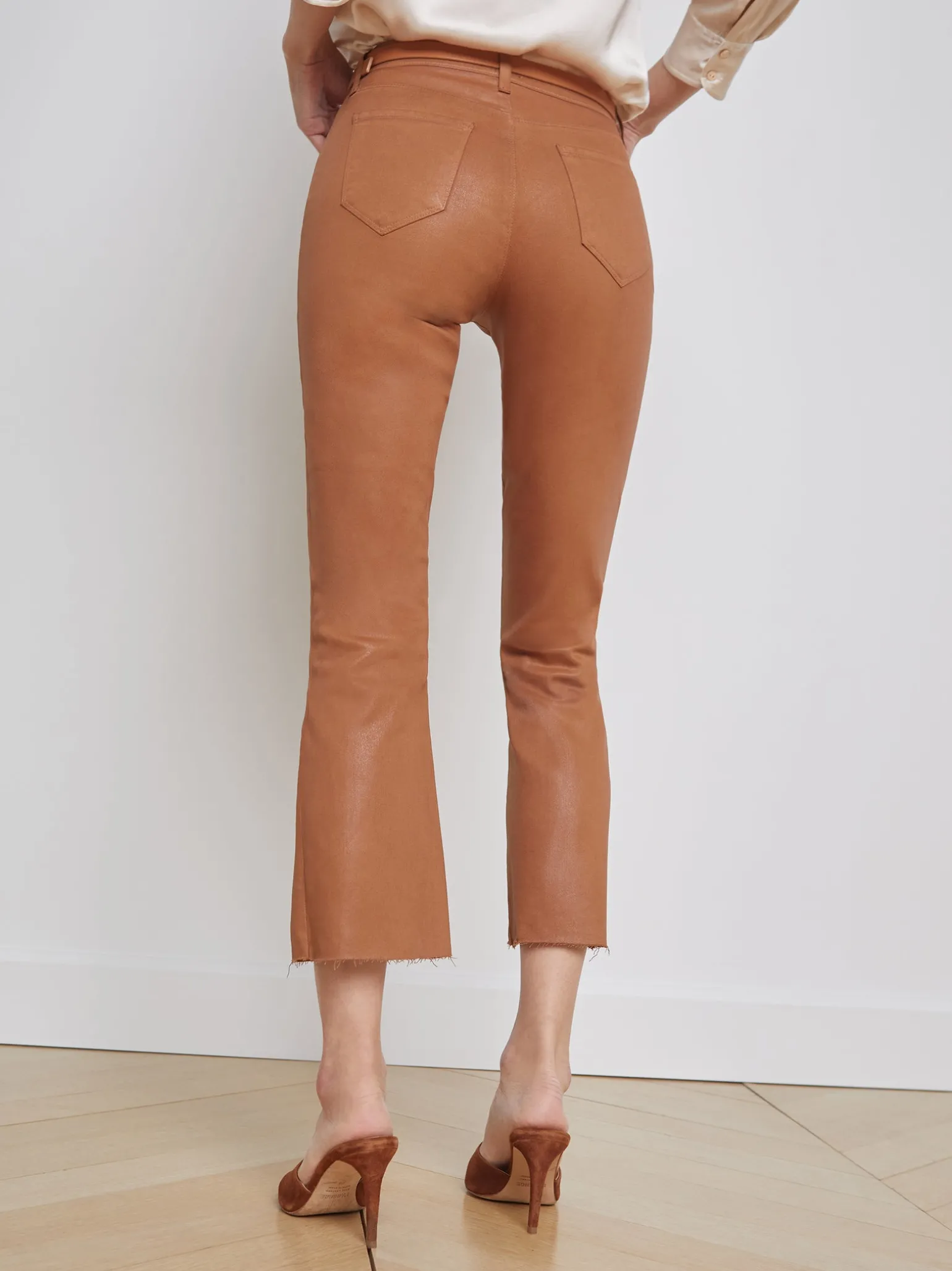 Kendra Coated Cropped Flare Jean