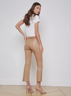 Kendra Coated Cropped Flare Jean